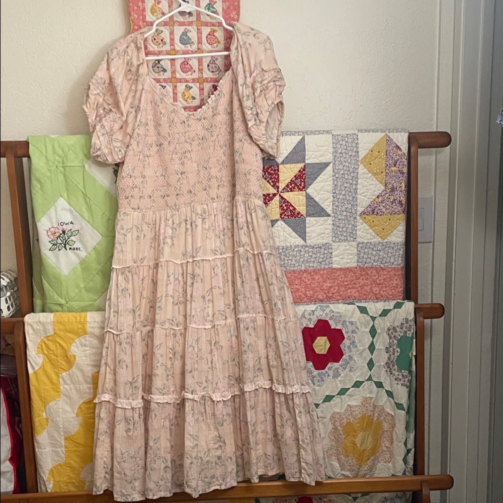 Ivy city co 2x tea party Pink Tiered Dress